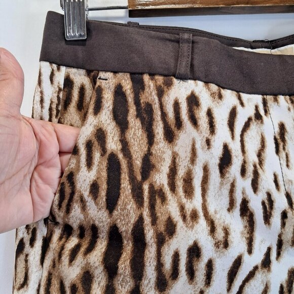 MICHAEL Michael Kors Brown Animal Print Pants Size 4P - Picture 4 of 10